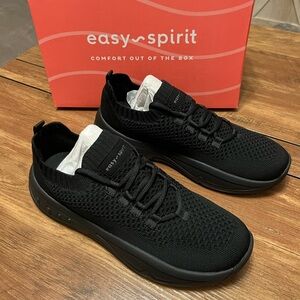 Easy Spirit Women's Black Knit Sneakers